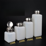 Portable 120/200/250/500ml White Plastic Push-Down Pressure Emitter Flask for Nail Polish Remover Nail Supplies