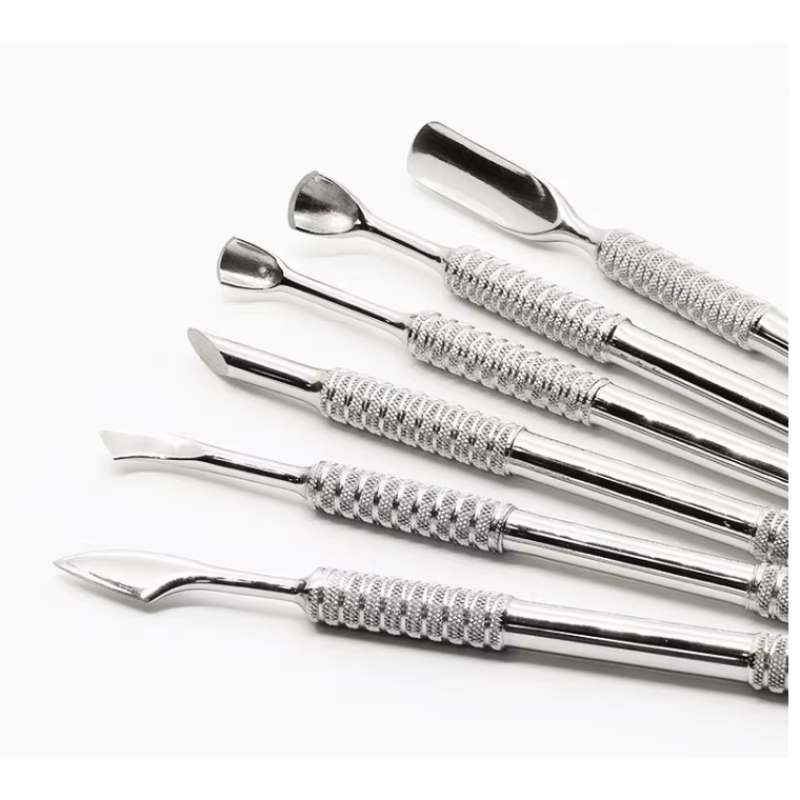 Custom Professional 420 Stainless Steel Nail Cuticle Pusher Durable Metal Nail Salon Cutter & Remover