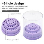 Professional 48-Hole Nail Tool Sanding Head Storage Box Dustproof Display Rack Small Size for Organizing and Cleaning