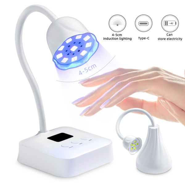 Portable USB Nail Polish Phototherapy Machine Quick-Drying Home Use Lamp with Lotus Design