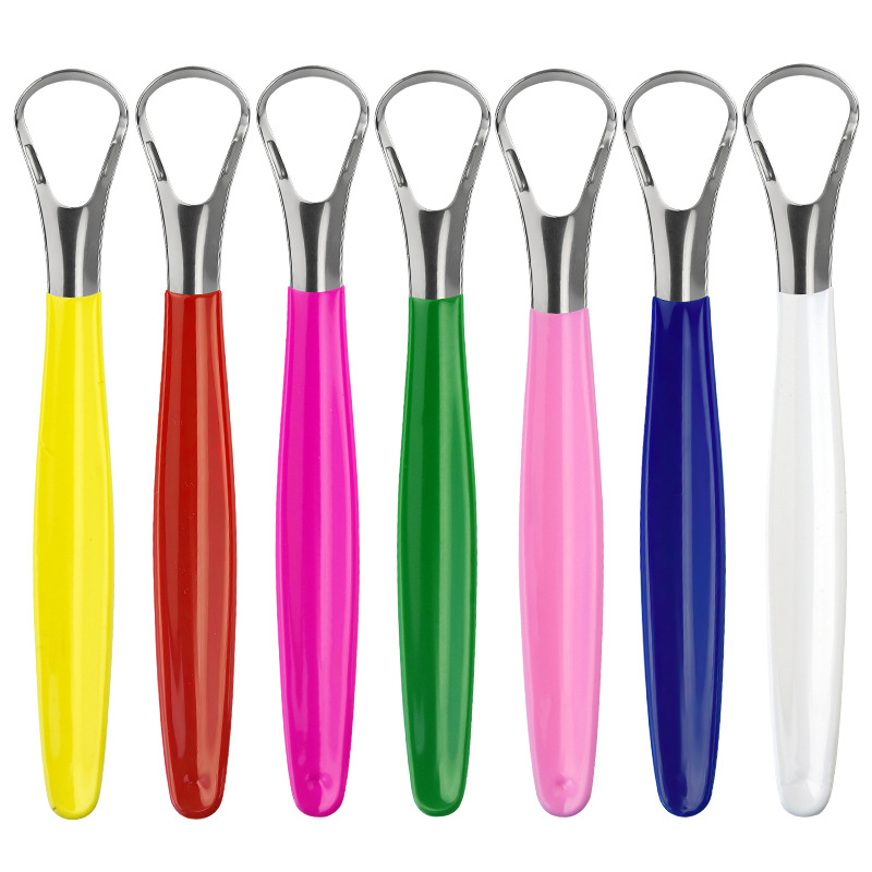 Wholesale Reusable Stainless Steel Tongue Cleaner Scraper Oral Hygiene Tool for Fresh Breath