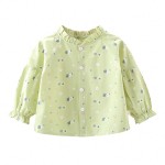 Girls Shirt - Long-Sleeved Floral Korean Factory
