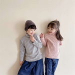 Children's Tops - High Collar Striped Casual