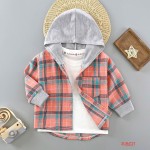 Children's Shirt - Long-Sleeved Plaid With Hat