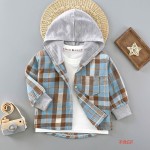 Children's Shirt - Long-Sleeved Plaid With Hat