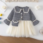 Girls Korean Suit - Check Lapel Jacket 3 Piece