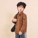 Boys Shirt - Corduroy Solid Colour Korean Factory