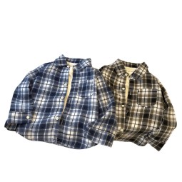 Boys Shirt - Long-Sleeved Plaid Retro Factory