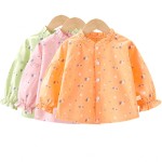 Girls Shirt - Long-Sleeved Floral Korean Factory