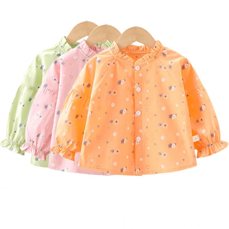 Girls Shirt - Long-Sleeved Floral Korean Factory
