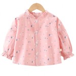Girls Shirt - Long-Sleeved Floral Korean Factory