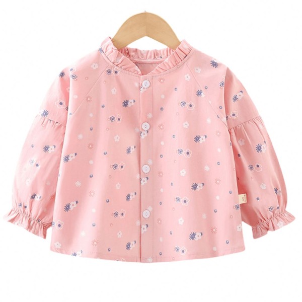Girls Shirt - Long-Sleeved Floral Korean Factory