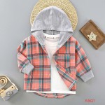 Children's Shirt - Long-Sleeved Plaid With Hat