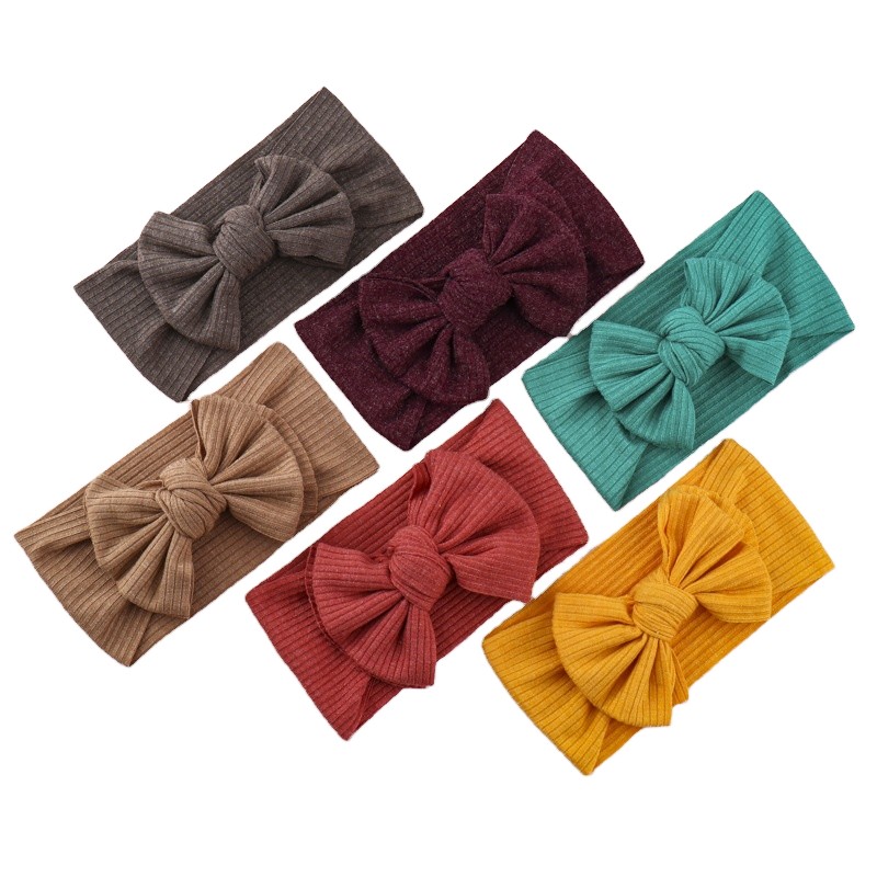 Baby Hair Bands - Nylon Stretchy Bow Wholesale