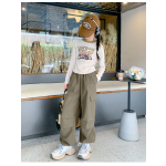 Girls' T-Shirt - Long Sleeve Korean Crew Neck