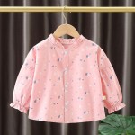Girls Shirt - Long-Sleeved Floral Korean Factory