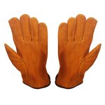 Driver Safety Gloves Manufacturer - Golden Cowhide Full Palm