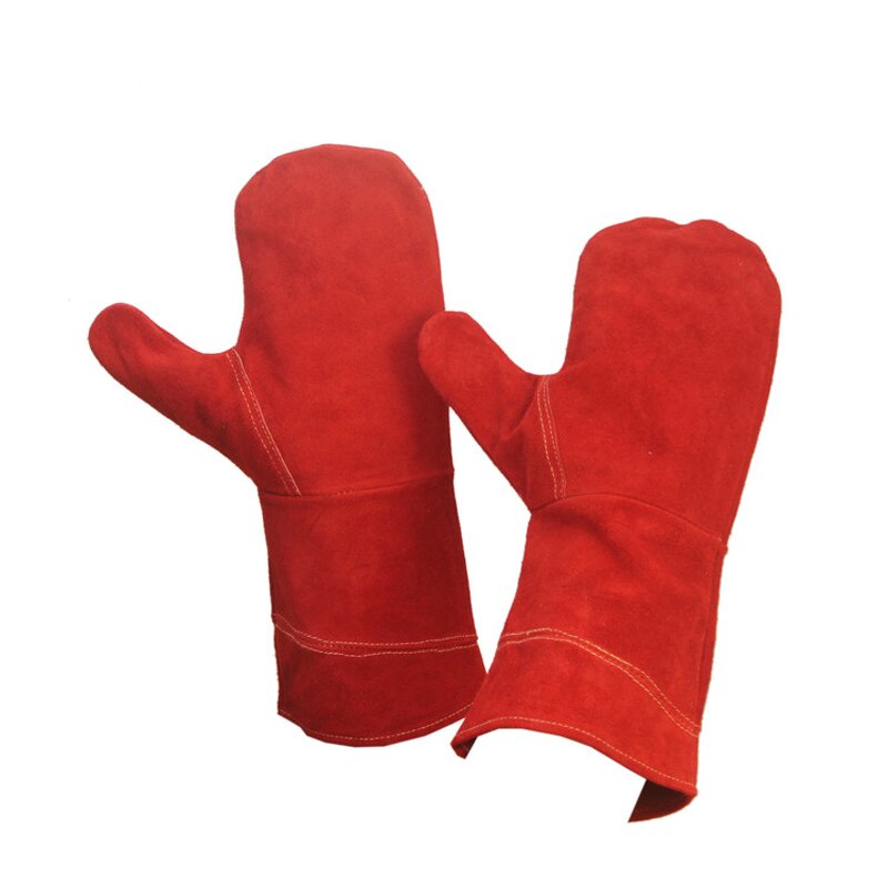 Welding Gloves Manufacturer - Red Split Cowhide Safety
