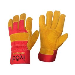 Welding Gloves Factory - Cow Split Leather Golden Short