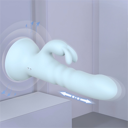 S-hande Thrusting Rabbit Vibrator Usb Recharge Female g Spot Stimulation Massage Vibrator with Suction Cup