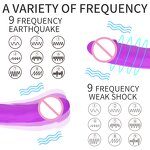 S-hande Custom Silicone Lesbian Realistic Artificial Penis Vibrating Double Headed Dildo Vibrator Dildos for Women