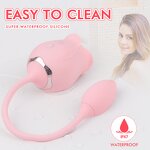 S-Hande Customised 3 in 1 Rose Licking Vibrator Flapping Female Adult Pleasure Toy with Love Ball for Women