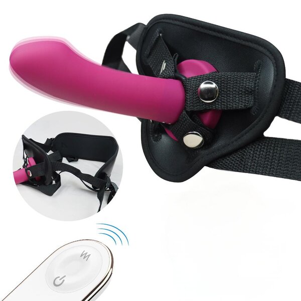 S-Hande Remote Control Strapless Strap on Vibrator Silicone Lesbian Vibrator Type Strapons for Women