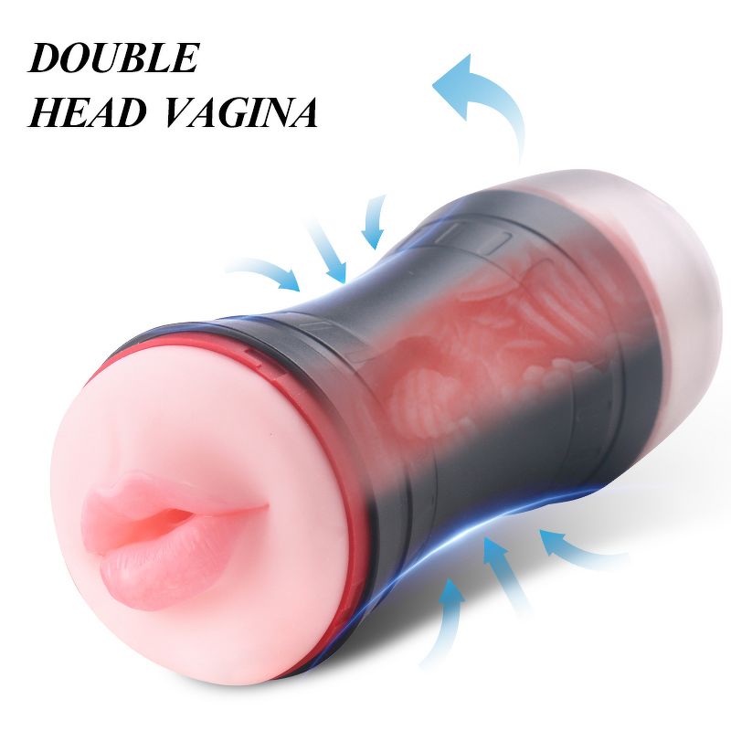 S-Hande Realistic Masturbator Double Head Mouth Vagina Waterproof Tpe Material Juguetes Sexuales Sex Toy for Men