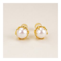 Freshwater Pearl Earrings - Simple Hand Stud Design