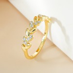 Leaf Shape Ring - Custom 5A Zircon Stackable