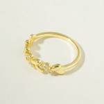 Leaf Shape Ring - Custom 5A Zircon Stackable