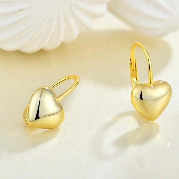 Heart Hoop Earrings - Class Minimalist 14K Gold