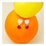 Ruby Drop Earrings - Lab Grown Diamond Valentine
