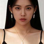 Pearl Drop Necklace - 925 Silver Statement Long