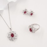 Jewelry Set - Vintage Red Diamond Flower Factory