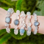 Crystal Bracelet - Alloy Silver Plated Yoga