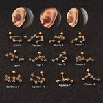 Zodiac Stud Earrings - Horoscope Gold Plated Wholesale