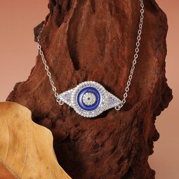 Evil Eye Necklace - Enamel Iced Out Statement