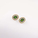 Diopside Hoop Earrings - S925 Natural French