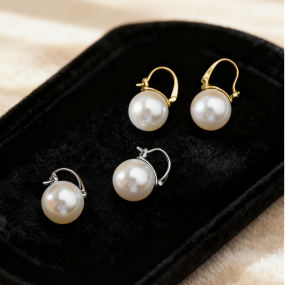 Pearl Earrings - 925 Sterling Silver Hoop Factory