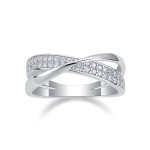 X Shape Band Ring - Hip Hop Full Moissanite