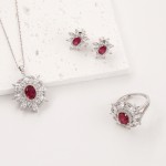 Jewelry Set - Vintage Red Diamond Flower Factory