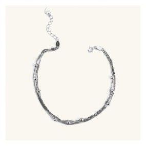 Anklet - Sterling Silver Gold Plating Pearl