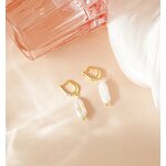 Pearl Dangle Earrings - Minimalist Baroque Natural