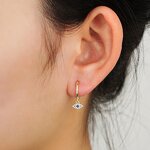 Evil Eye Hoop Earrings - Blue Diamond Wholesale