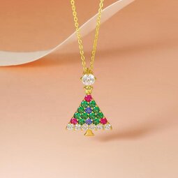 Christmas Necklace - 925 Sterling Silver Triangle