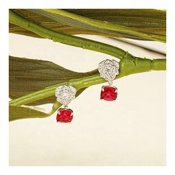 Ruby Drop Earrings - Lab Grown Diamond Valentine