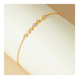 Marquise Charm Bracelet - Dainty Multi Stone