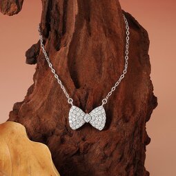 Bow Tie Necklace - Korean Trendy Iced Out