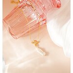 Pearl Drop Necklace - 925 Silver Statement Long